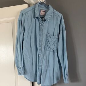 SO Light Blue Chambray Button-Down Shirt